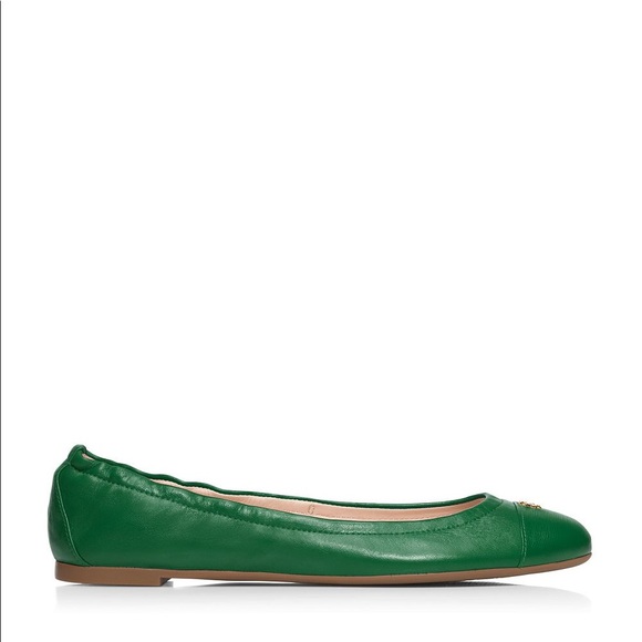 SOLD Tory Burch York Emerald Leather Ballerina Size 5.5 - Picture 3 of 11
